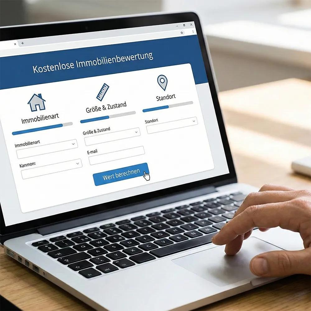Website für Makler & Immobilienbüro - Funktion Immobilien Bewertung