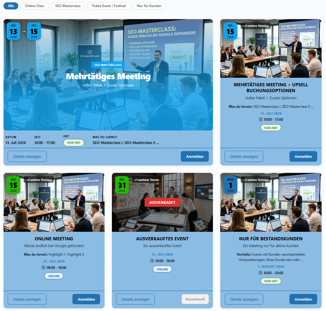 Event-Manager-Wordpress-PocketEventsPro-Frontendansicht-Masonry-Grid